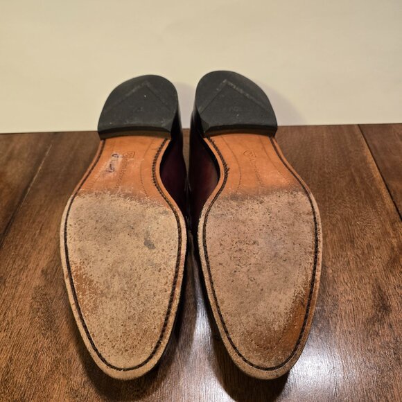 ALLEN EDMONDS Grayson Tassel Loafers Burgundy Leather Size 9 1/2A Made in USA - Picture 13 of 13